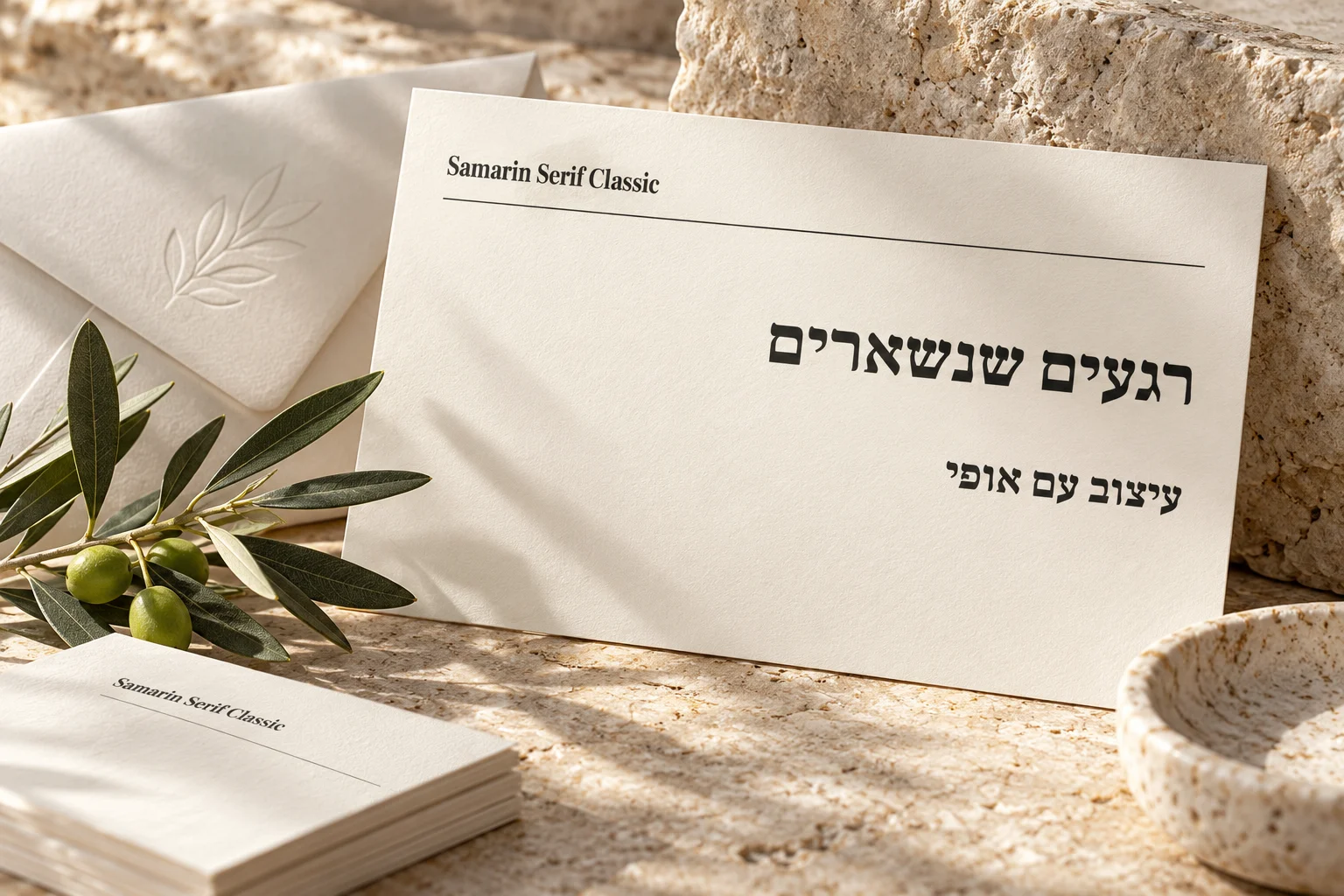 הדמיית מיתוג עם הגופן Samarin Serif Classic